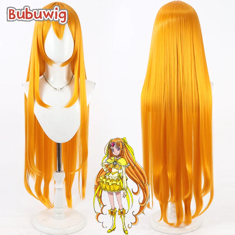 

Синтетический парик Bubuwig Cure Muse Shirae Ako для косплея, 100 см, оранжевый, термостойкий