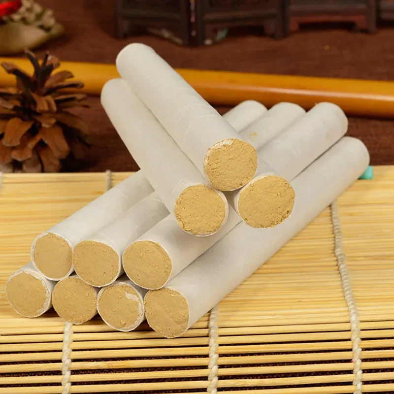 Bâton de Moxibustion en rouleau, 10 pièces, bâton de Moxibustion pur, phytothérapie chinoise traditionnelle, Acupuncture, thérapie de Massage, chaud pour le corps, soulage la douleur