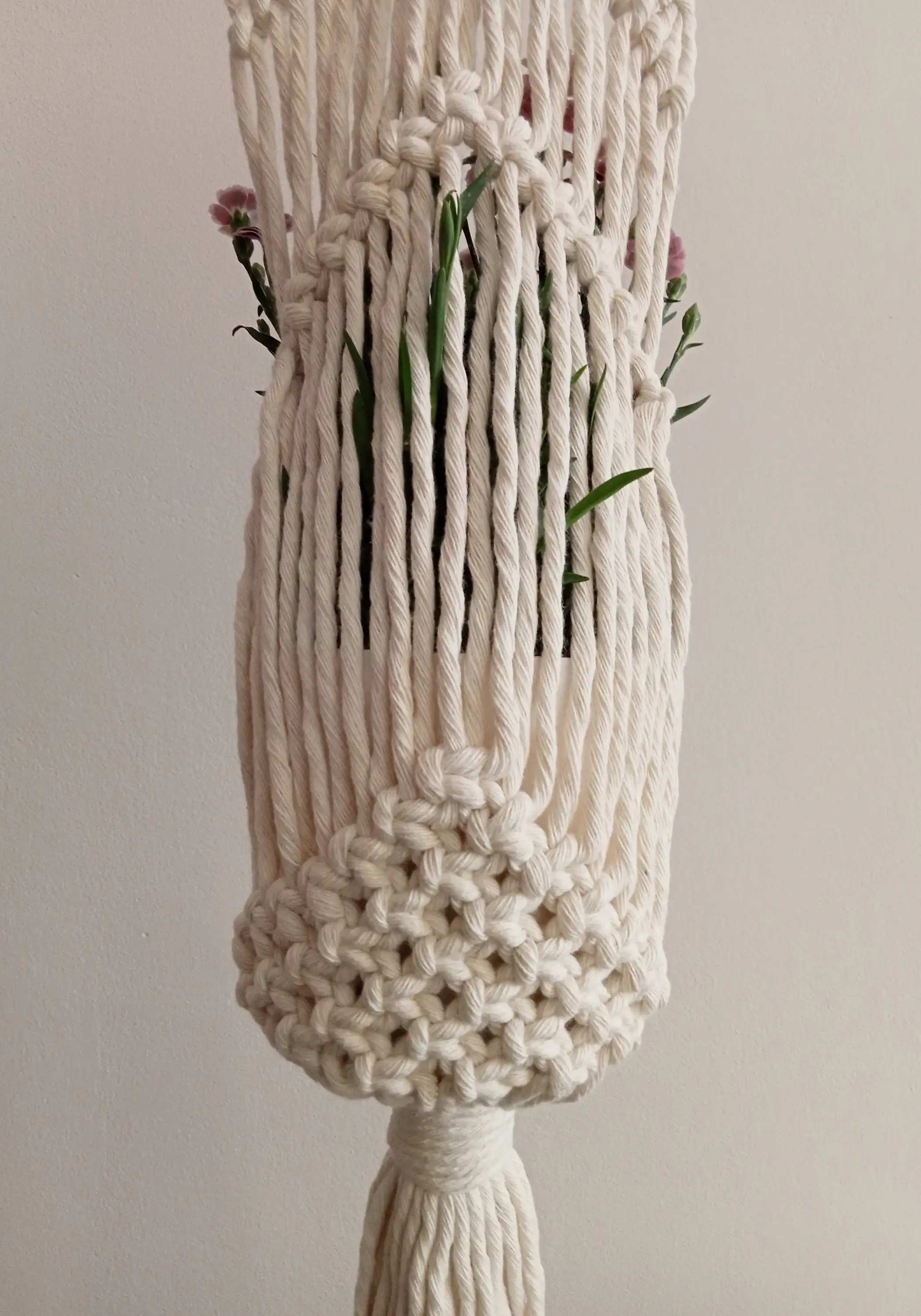 شماعات نباتات مكرمية يدوية الصنع ، سرير زهور مزدوج ، ديكور كبير ، شرفة ، شرفة ، منزل ، حديقة ، زهور ، مشغولات يدوية الصنع