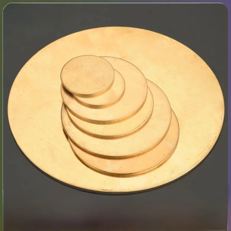 Plaque en laiton H62, disque circulaire, feuille de cuivre jaune fine, diamètre 10-250mm, épaisseur 0.3-5mm
