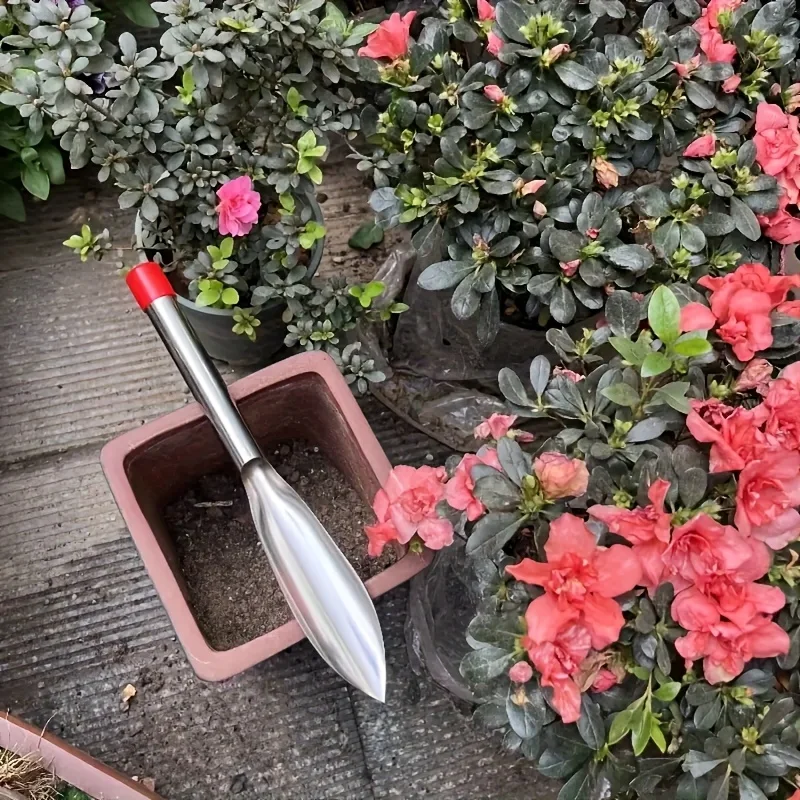 1 Stück Gartenschaufel aus Edelstahl, geeignet zum Wenden von Erde und zur Unkrautentfernung bei Topfpflanzen und im Freigarten