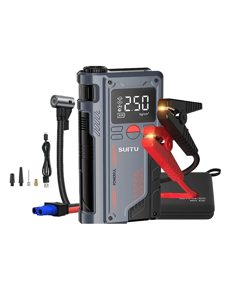 4-in-1-Autostarter mit Luftkompressor, tragbares Booster-Ladegerät, 1000A, leistungsstarkes Gerät zum Starten von Autobatterien.