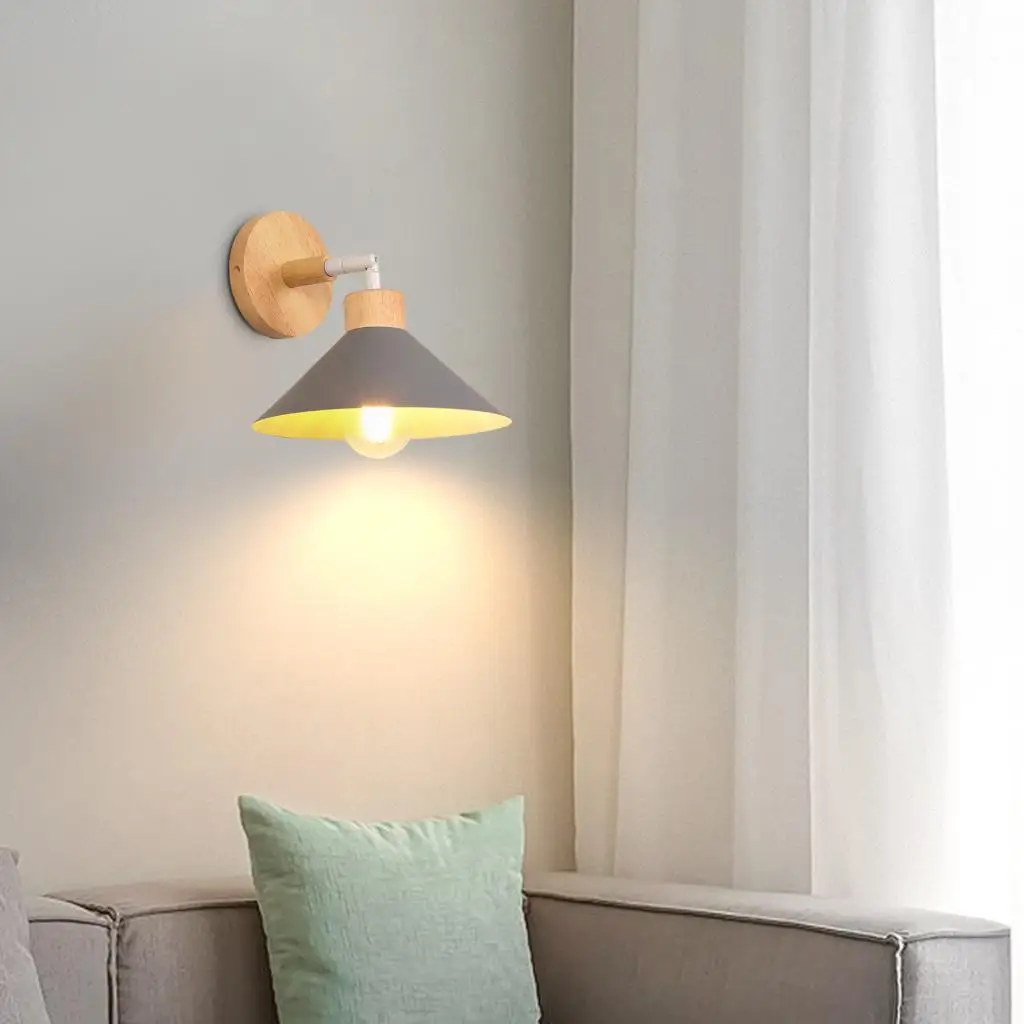 Imagem -05 - Nordic Wood Iron Led Wall Light Luminária Sala de Estar Varanda Escada Wall Sconce Quarto Cabeceira Lamp Decor