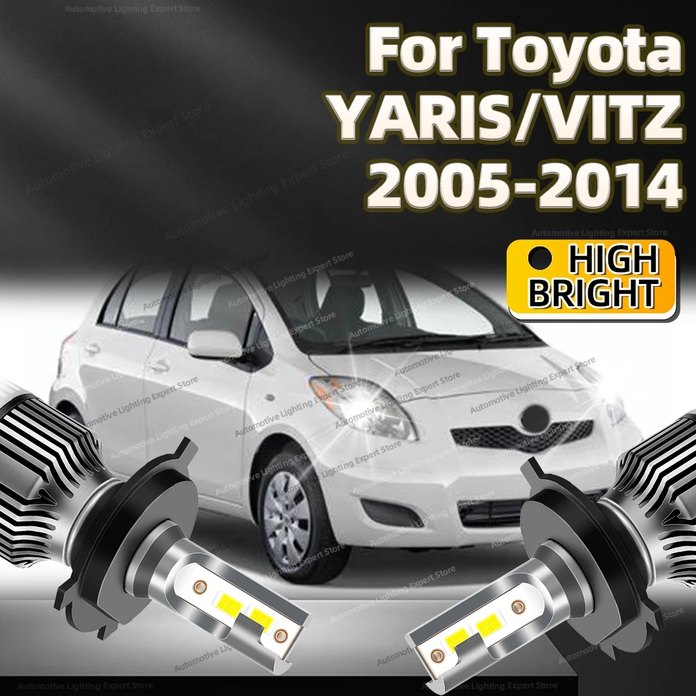 

2 шт. светодиодные фары 30000LM H4 Автомобильная лампа 6000K Turbo Auto Lights для Toyota YARIS/VITZ 2005-2014 2008 2009 2010 2011 2012 2013