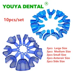 10pcs/set Dental Impression Plastic Tray Teeth Holder Oral Hygiene Denture Model Materials Dental Supply Dentistry Laboratory