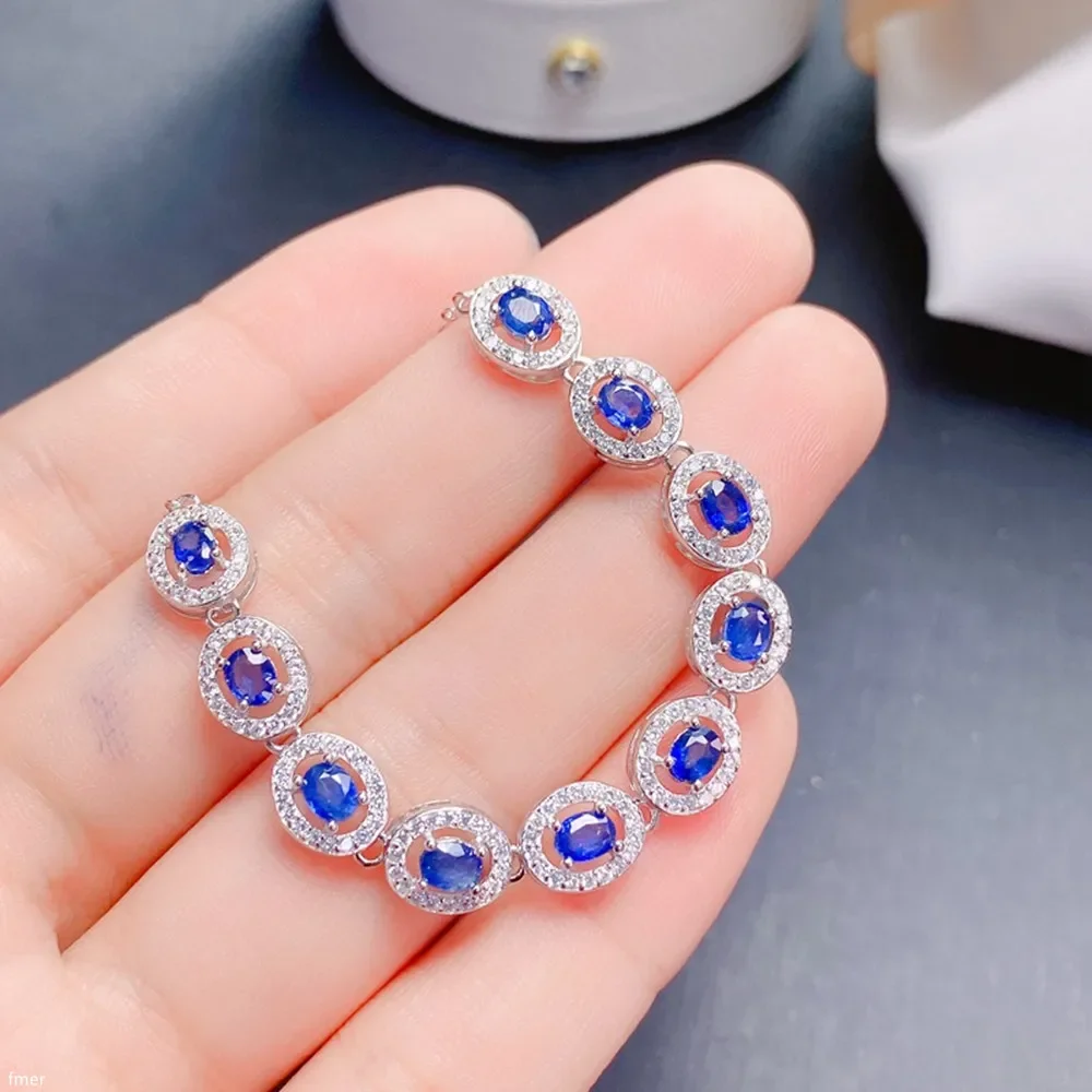 KJJEAXCMY fine jewelry 925 sterling silver natural sapphire gem women's bracelet deluxe version to send girlfriend's birthday