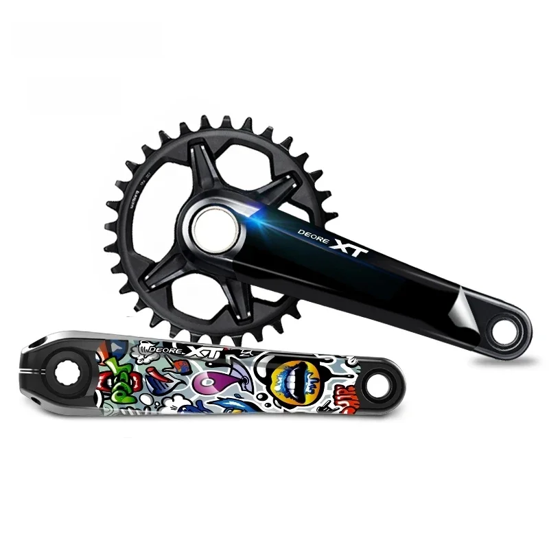 M8100 XT autocollants de pédalier deore protection de manivelle autocollants faciles à poser couvertures adaptées pour Shimano M8100 XT décalcomanies de manivelle décoration