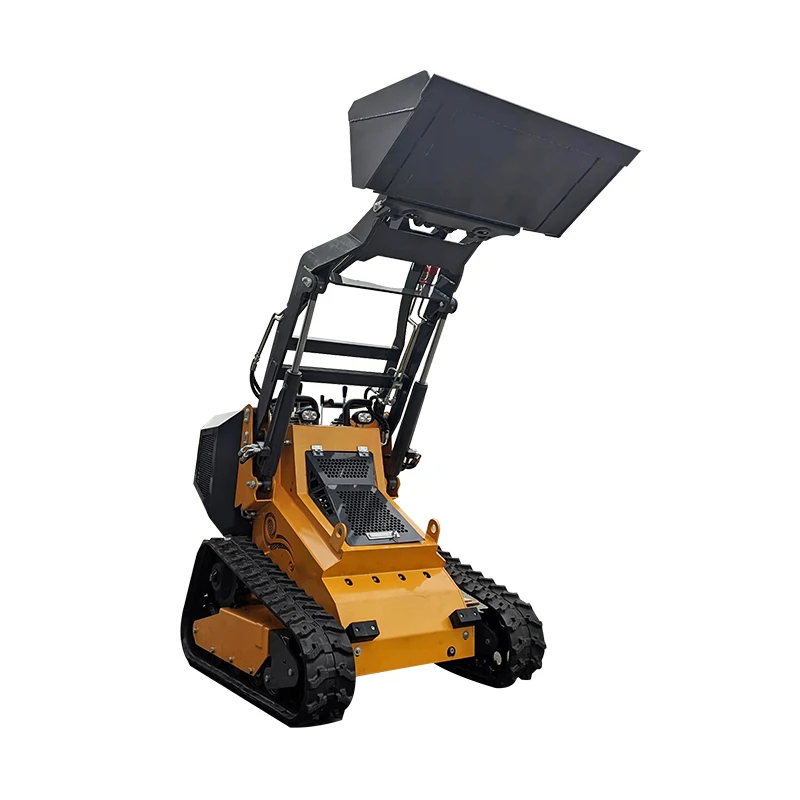 Small forklift can be used indoors 4WD crawler type one machine farming engineering multi-attachment skid steer loader