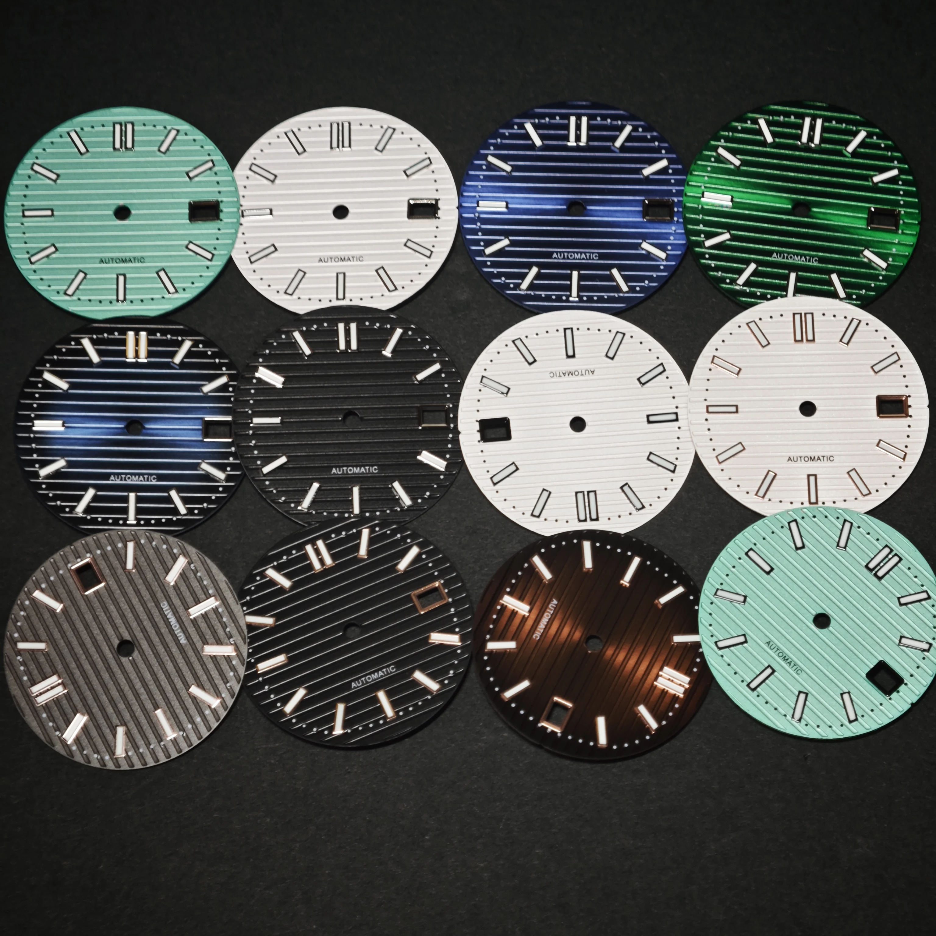 GRAYSS für Philippe Nautilus Green Lume Silber/Roségold/Schwarz, passend für SKX NH35 NH36 4R35 Uhrwerk