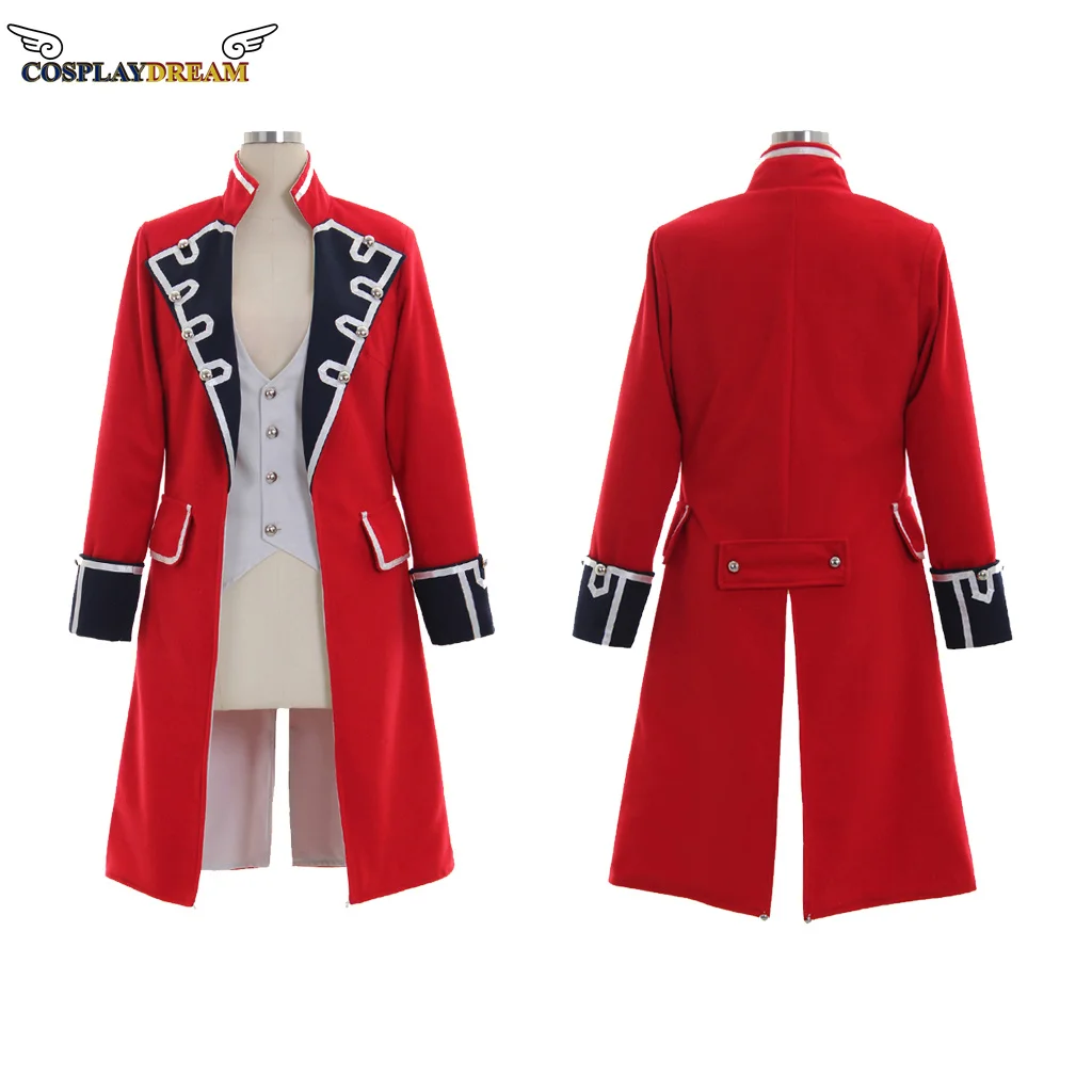 

Outlander Jonathan Randall Costume Mens British Red officer uniforms Historical Colonial Military Soldier jacket Custom Made