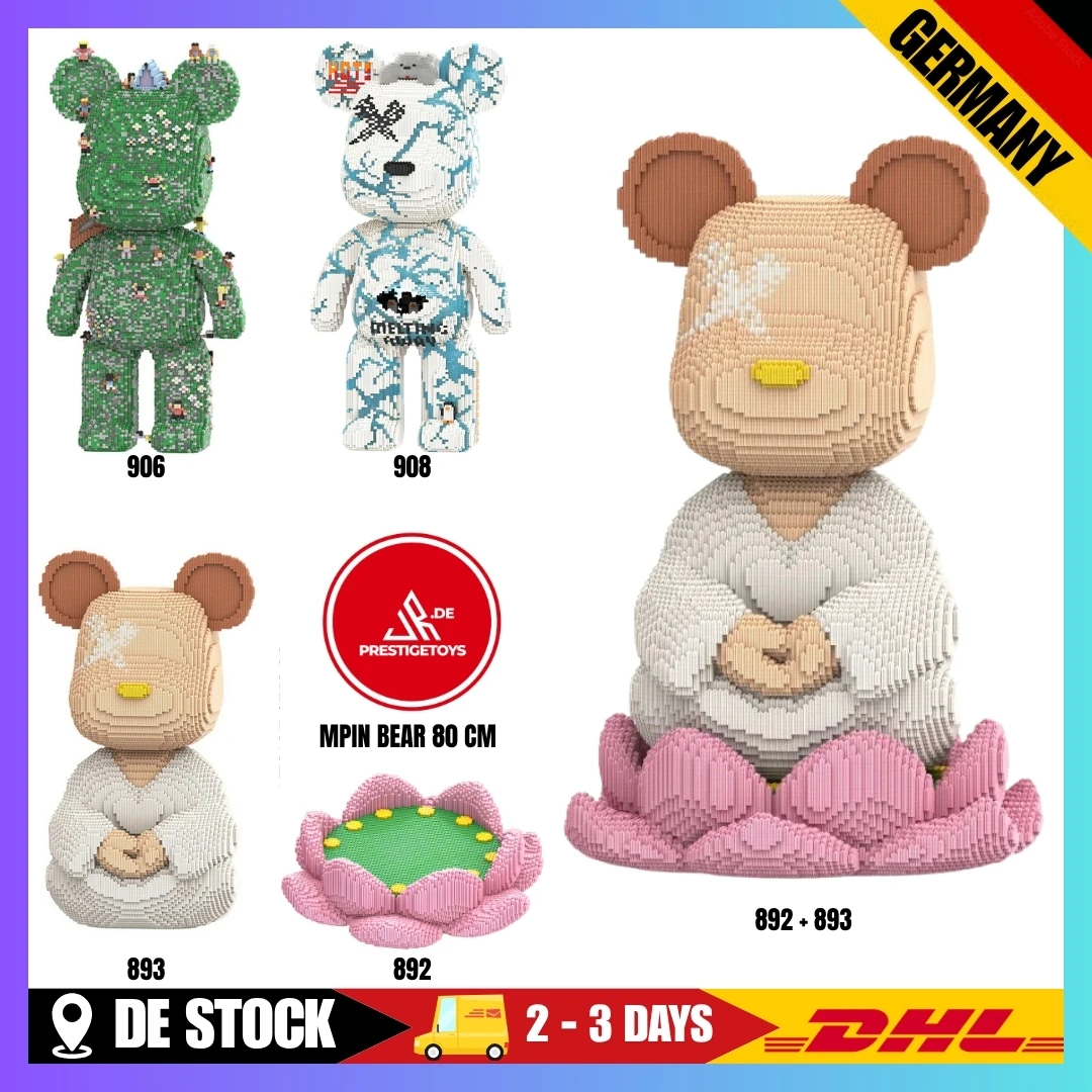 Riesige 80cm Designer Fluid Bear Bausteine - Mechanische Halbschädel-Kunstskulptur, Luxuriöses Modernes Dekor-Sammlerstück, Kreatives Geschenk für Erwachsene (EU-Lager)