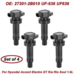 4PCS 27301-2B010 273012B010 New Ignition Coil For Hyundai Accent 2012-2017 Veloster 1.6L-L4 Kia Rio Soul 2012-2019 UF-636 UF636