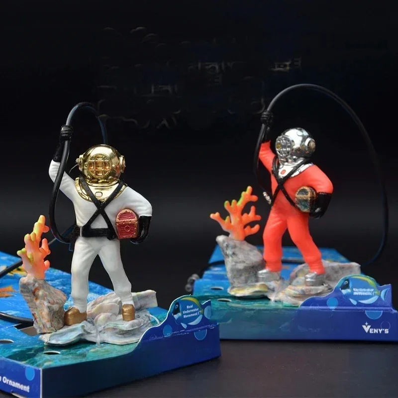 1Pcs Fish Tank Waterscape Frogman Diver Decoration Waterscape Box Ornaments Akwarium Air Pump Akcesoria do akwariów — zdjęcie 2