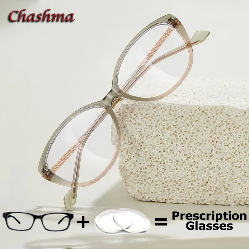 

Chashma Prescription Glasses Women Cat Eye Optical Myopia for Student Anti Blue Computer Working Progressive Eyewear Reading