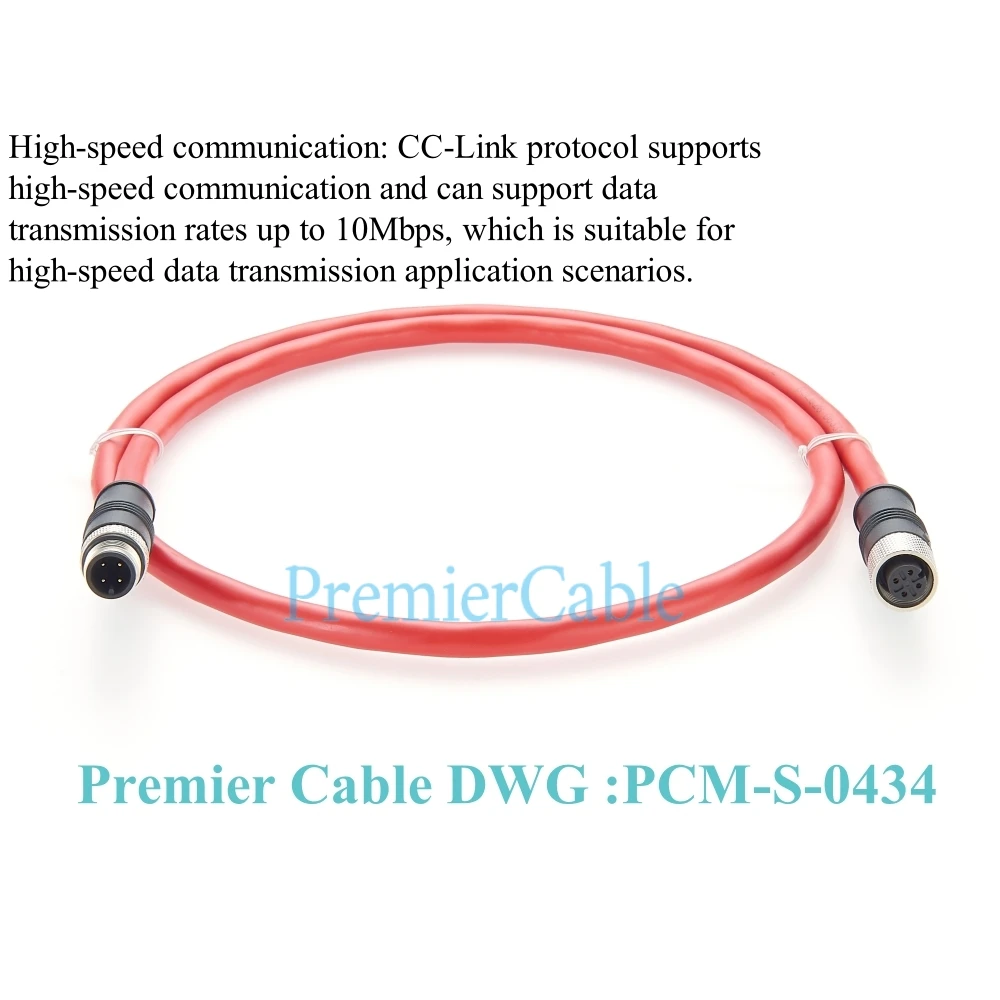 CC-Link M12 A-Code 4-Pin Stecker-Buchse-Verlängerungskabel, geschirmtes Feldbus-Netzwerk-Industriekabel, IP67 wasserdicht für Servo. – Detail 3