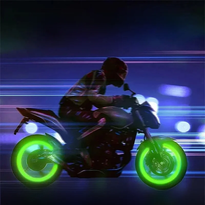 Bouchons de Valve de pneu de roue lumineux nocturne pour moto et voiture, 4 pièces, décors universels pour Tracer 9 Gt Suzuki Gsxr 600 Fz1 Tmax Fz6