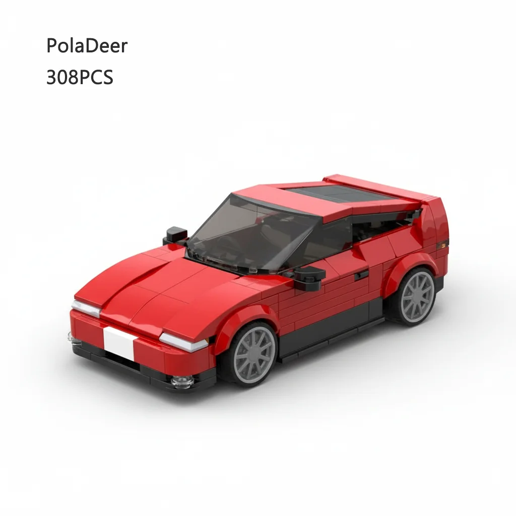 PolaDeer 308PCS MOC DIY City Vehicles 1983 Pocket-sized Sports Car CRX Building Block Assembly Toy Brick Children Birthday Gifts