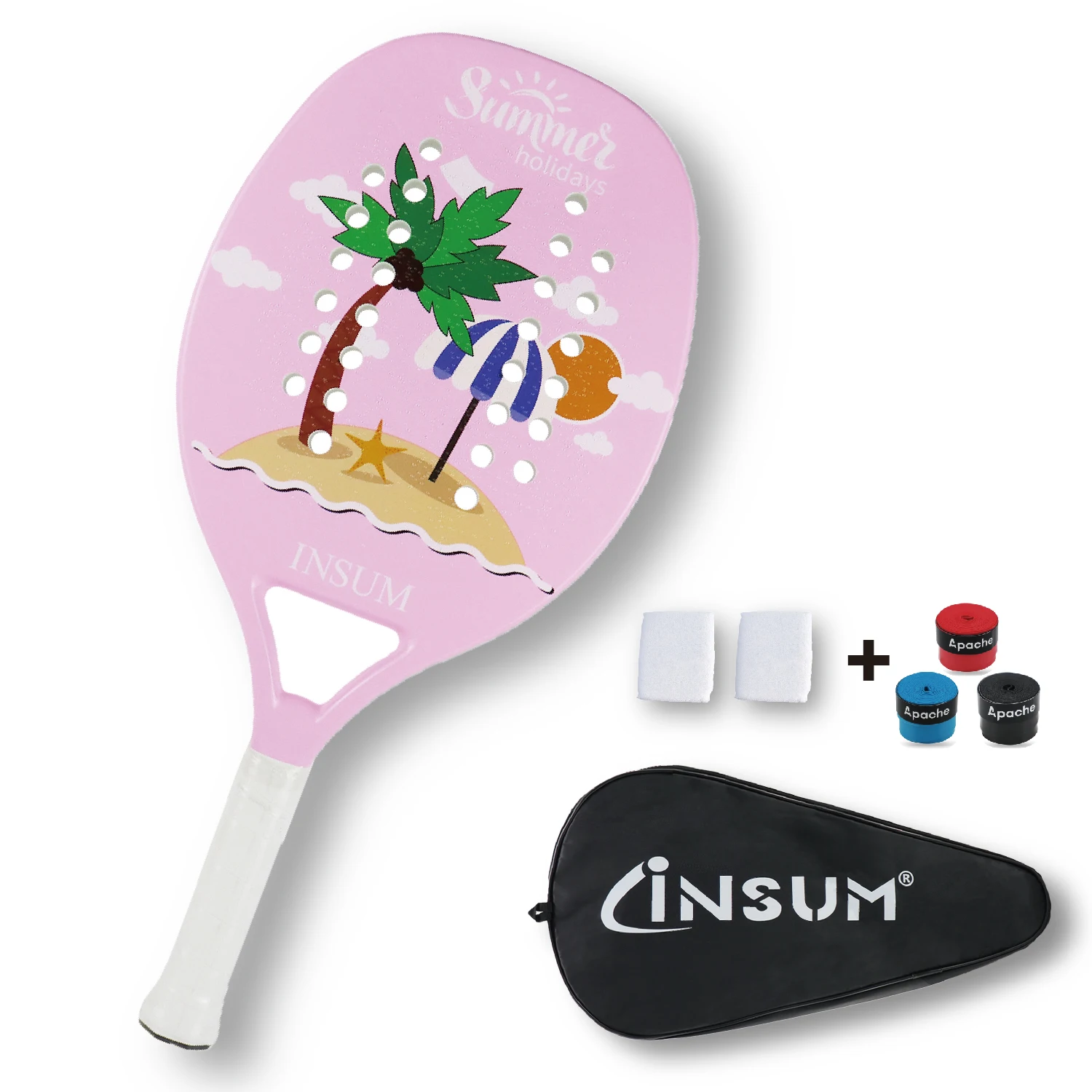 INSUM lightweight Training Beach Tennis Racket Full Carbon Fiber Eva Fleece Women's Professional Tennis Racket Set With Cover