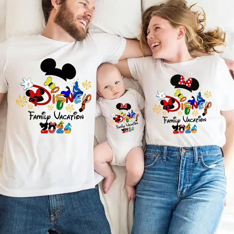 Модель 2024 года, Семейные костюмы Disney для отпуска, отца, мамы, детей, семейные наряды, Забавный семейный образ Disneyland
