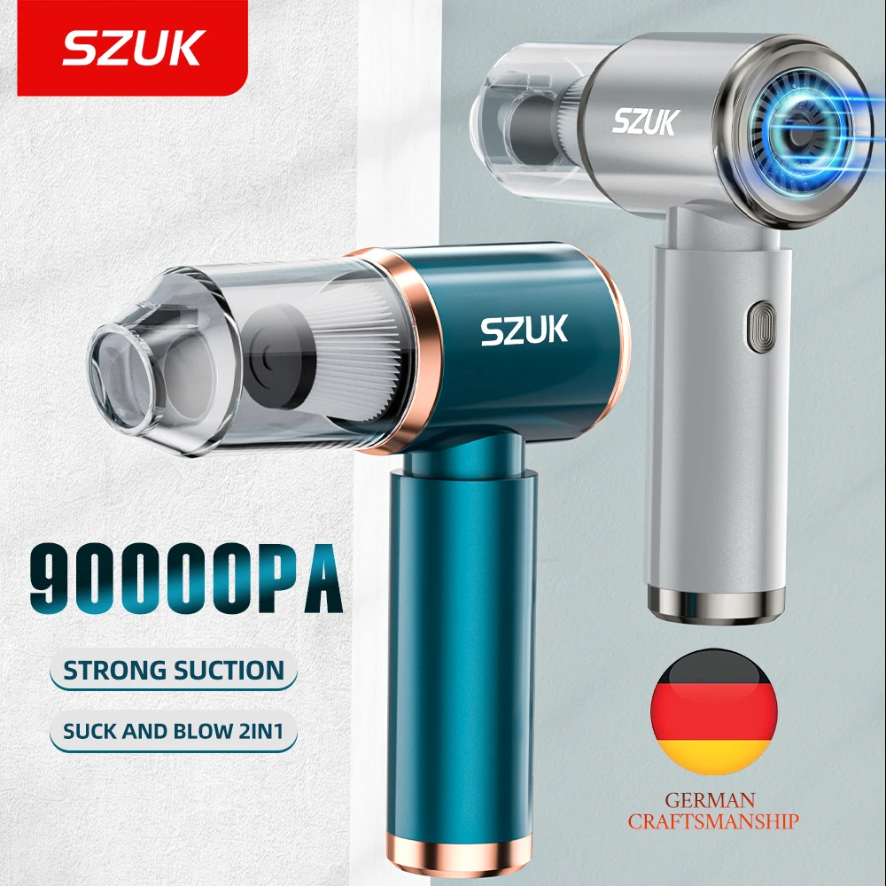 SZUK-Mini Aspirador de Carro, Sem Fio, Poderoso, Portátil, Máquina de Limpeza, Portátil para Carro, Eletrodoméstico, Teclado Sopro, 90000PA