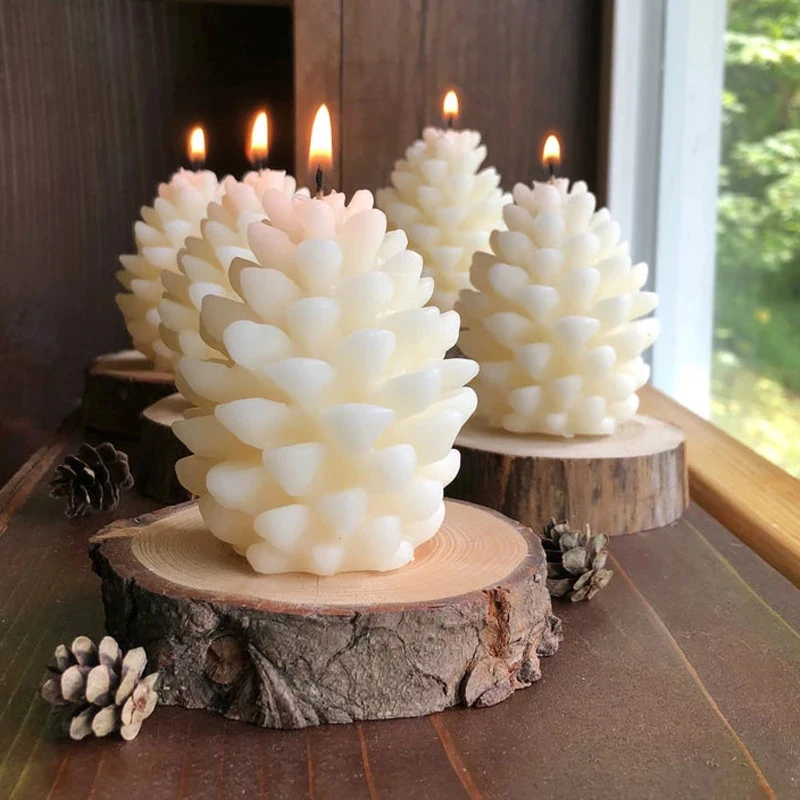 3D Pine Cones Silicone Mold for DIY Candle Making Molds Silicone Wax Mold