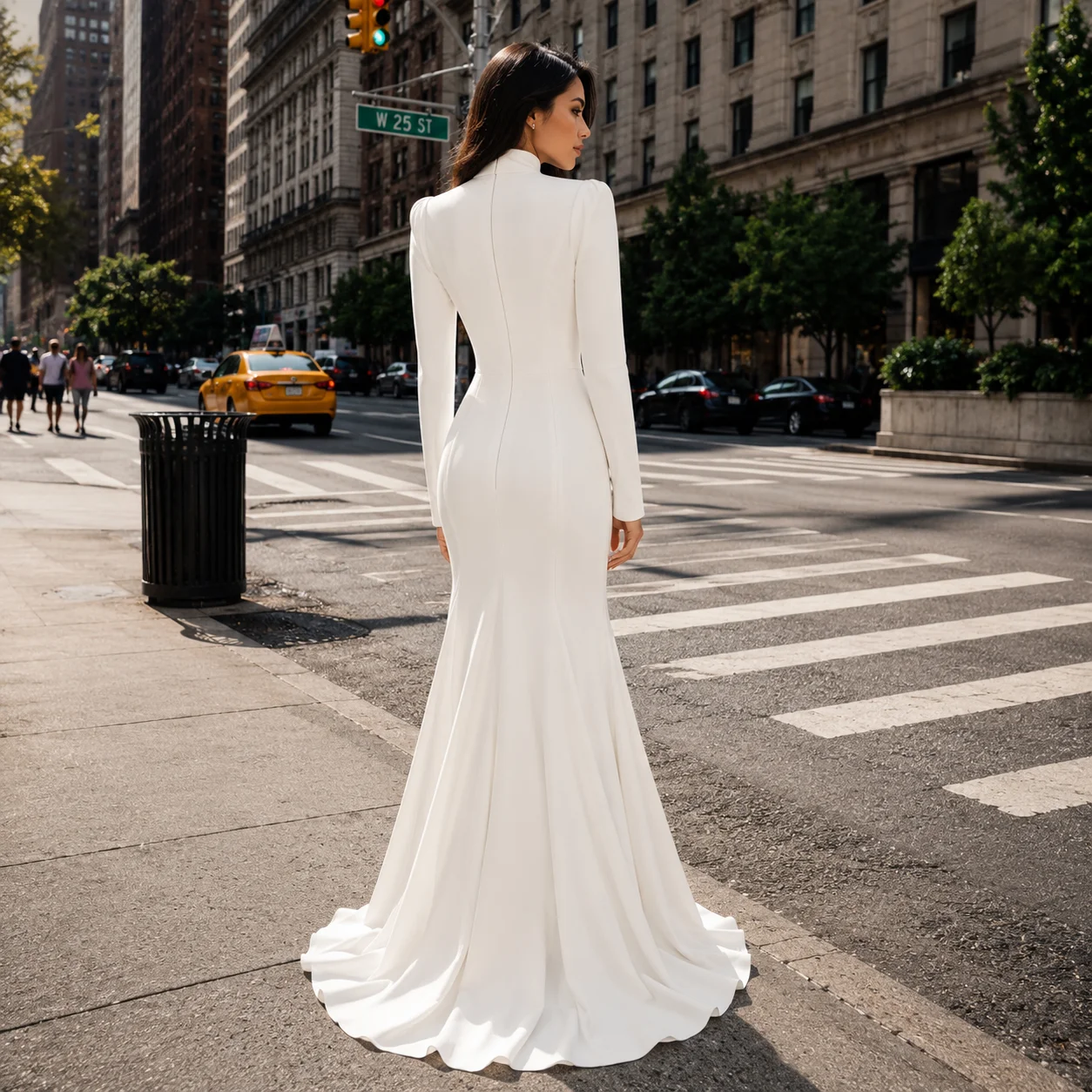 Msikoods Muslim Long Sleeves Wedding Dresses 2026 Long Sleeves Mermaid Bridal Dresses Modest Wedding Brides Gown Customized
