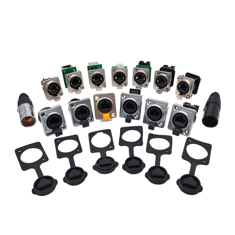 Connecteur de Type D RJ45, montage sur panneau 8P8C, connecteurs réseau étanches NE8FDP NE8FDE, 1 pièce