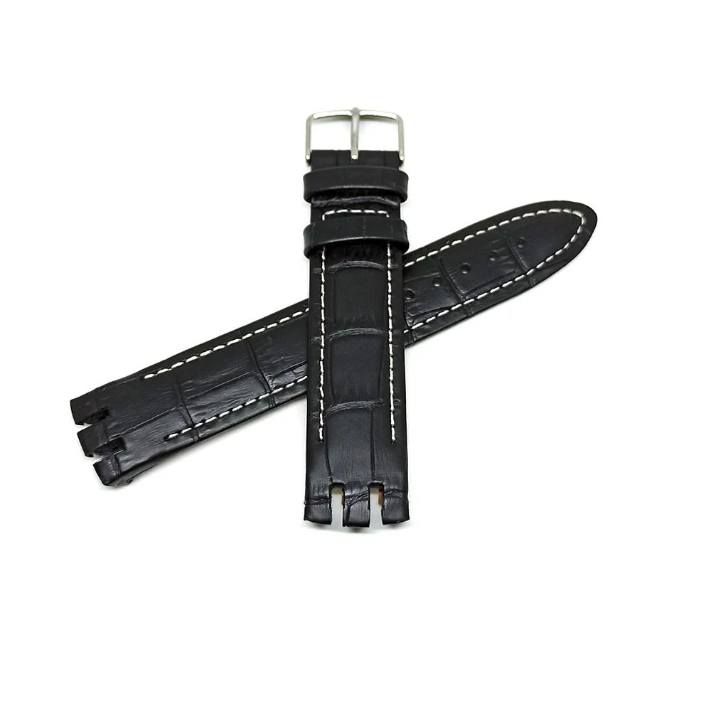 Swatch Irony New Big YTS400 , YTS401 , YTS402 , YTS403 , YTS409 , YTS713 , YTB400 20mm Black Genuine Leather Watch Band Strap