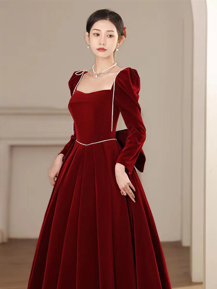 Red one shoulder evening dress