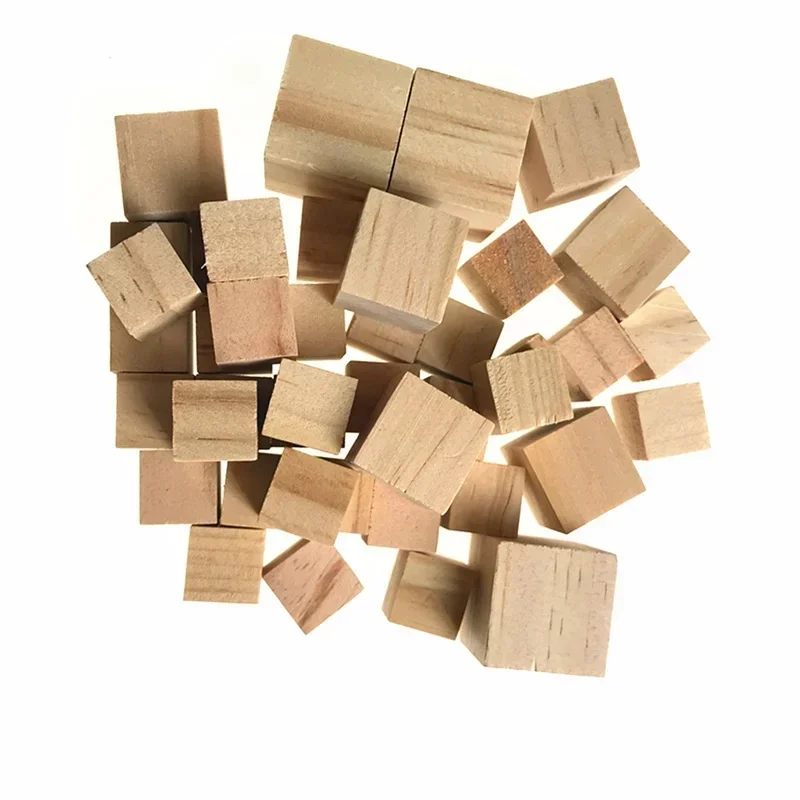 Cubes en bois naturel non fini, blocs carrés pour les mathématiques, puzzle exécutif, artisanat et projets de bricolage, 1cm-5cm