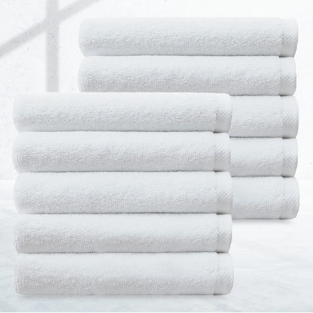 [Cotton Cloud] Quick drying, 130g 100% cotton, 30 water Hotel towel, 5 sheets/10 White, bath towel, 40*80cm Cotton Cloud