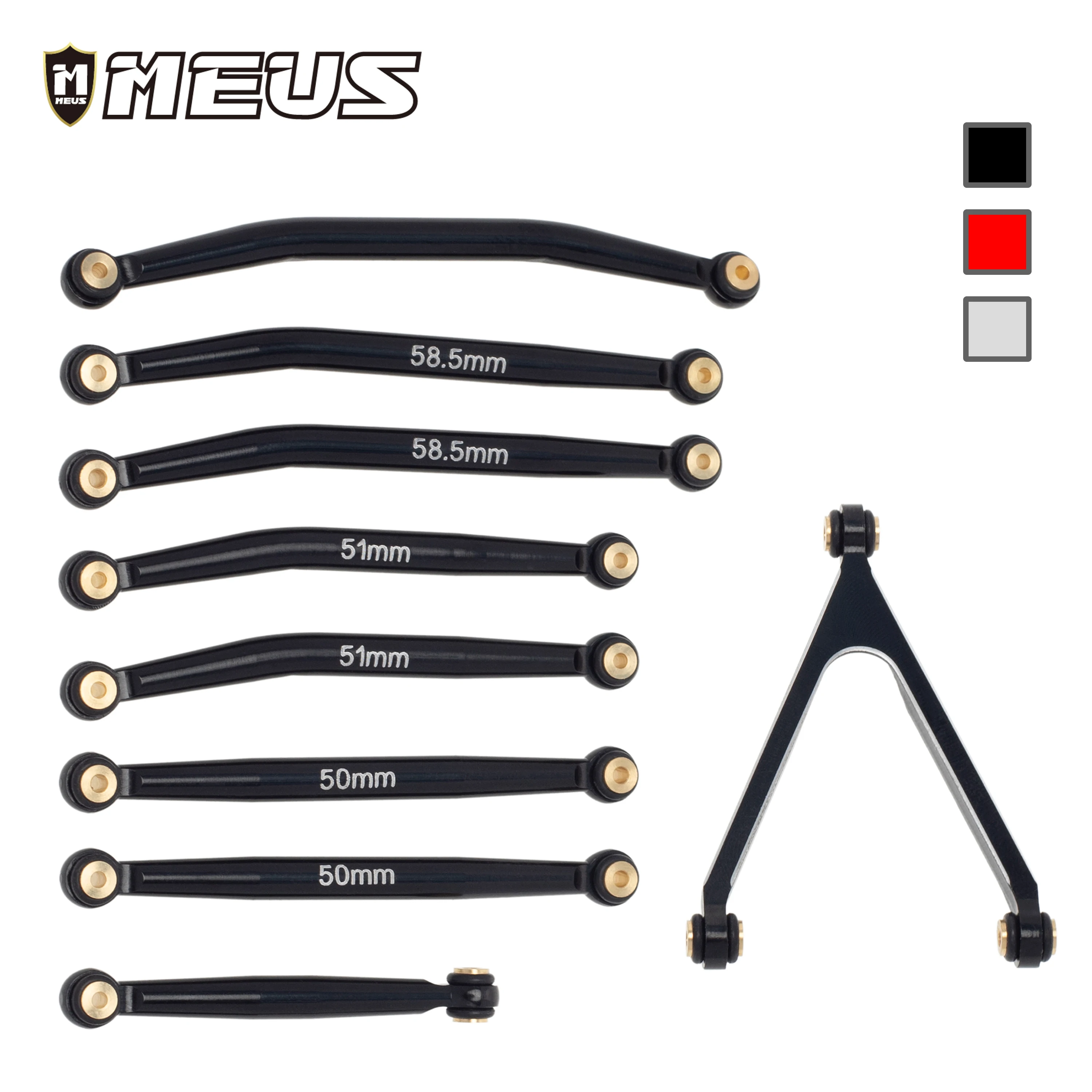 

MEUS 1/24 Aluminum High Clearance Links Suspension Link Steering Tie Rod for Axial SCX24 C10 Jeep JLU Bronco RC Upgrade Parts