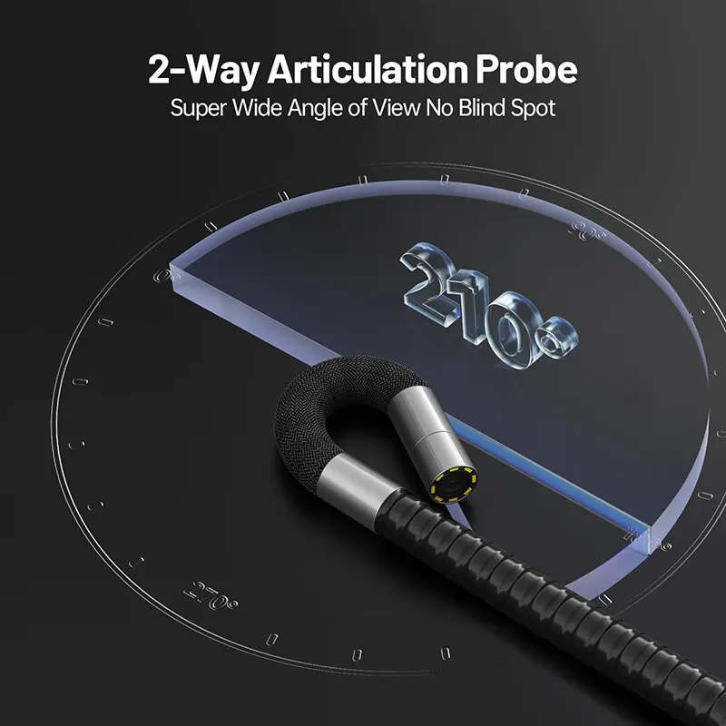 Imagem -03 - Teslong Endoscópio de Direção Td500 Boroscópio Articulado Câmera de Inspeção de Vídeo com Wi-fi 1080p Ips Way 360 ° 65 mm