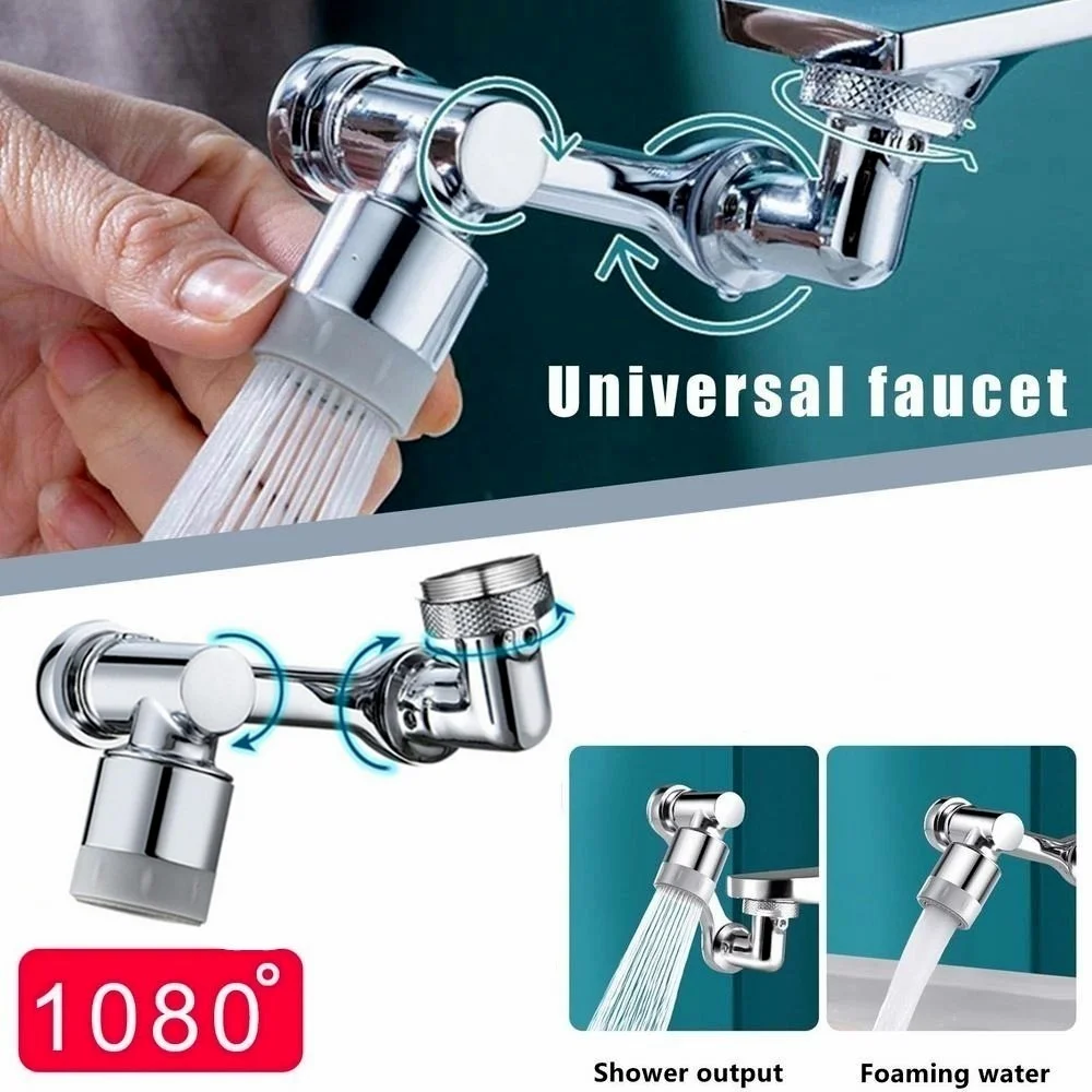 Universal 720/1080 Rotation Extender Faucet Aerator Plastic Splash Filter Kitchen Washbasin Faucets Bubbler Nozzle Robotic Arm