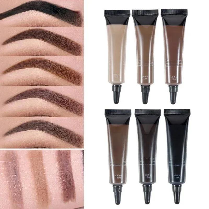 Ensemble de crème pour sourcils, liquide naturel, teinte brune, Mascara au henné, peinture pour sourcils, maquillage, imperméable, Durable, nouveau, 6 couleurs, 1 pièce