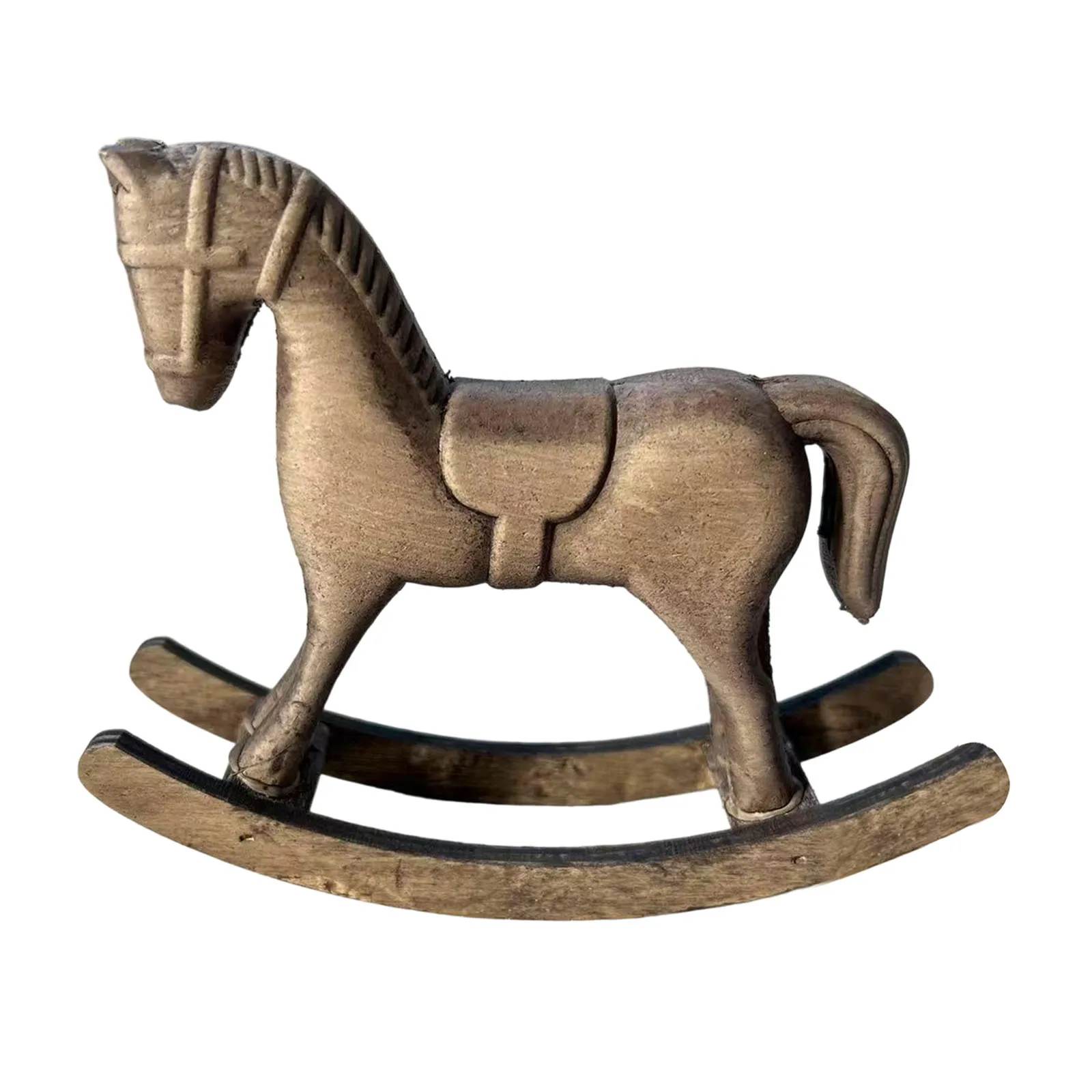 Wooden Rocking Horse Decoration Ornament Wooden Horse Statue Decoration for Living Room Bookcase Bedroom Desktop Parties view 4