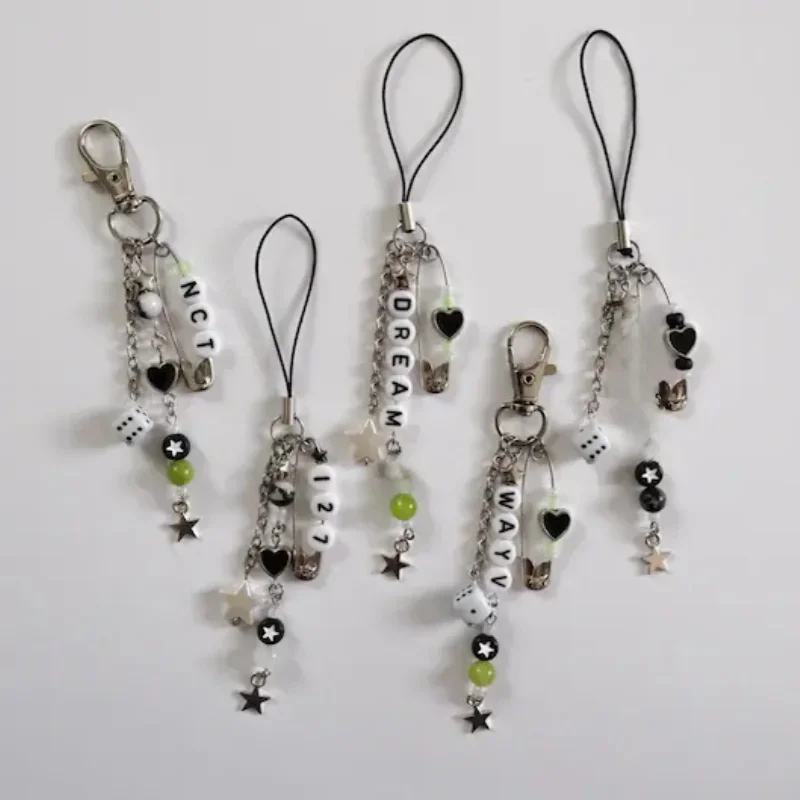 Porte-clés coréen NCT/WAKV, charme de téléphone portable Kpop | Porte-clés bijoux Y2k fait à la main