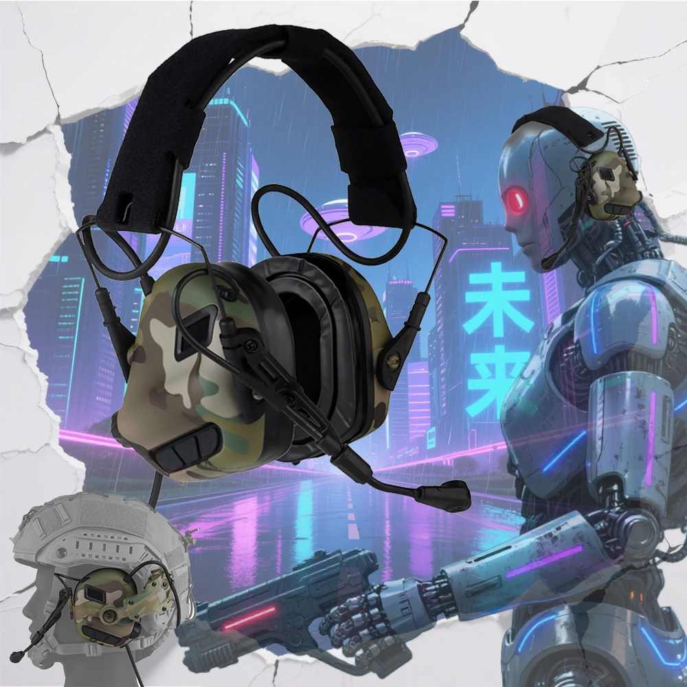 

Наушники с шумоподавлением 7-го поколения, электронные наушники для стрельбы, тактическая защита слуха для шлема Венди