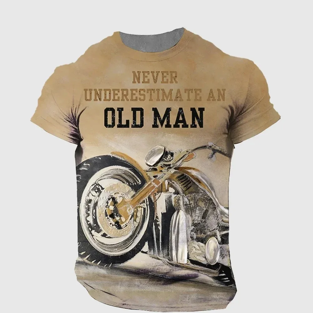 

Футболка мужская Винтажная с 3D-принтом, мотоциклетная тенниска с коротким рукавом, Повседневная рубашка, классический велосипедный Топ, летняя одежда