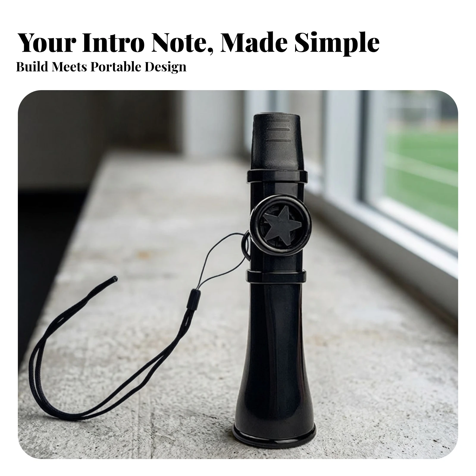 Saxophone Kazoo Flute Handheld Wind Instrument Star-Shaped Grille Detail, Smooth Polished Finish, Wind Instrument with Lanyard