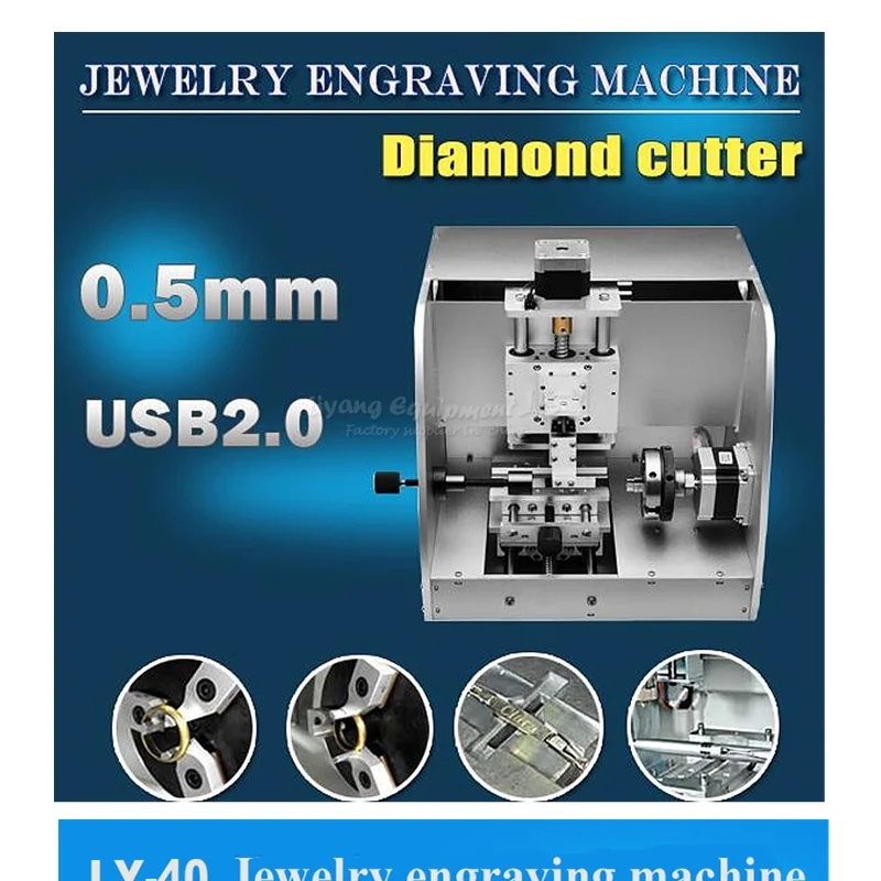 LY40 Portable Desktop Jewellery Bracelet Ring CNC Router Engraving Cutting Machine Metal Milling Marking Engraver Cutter Tools
