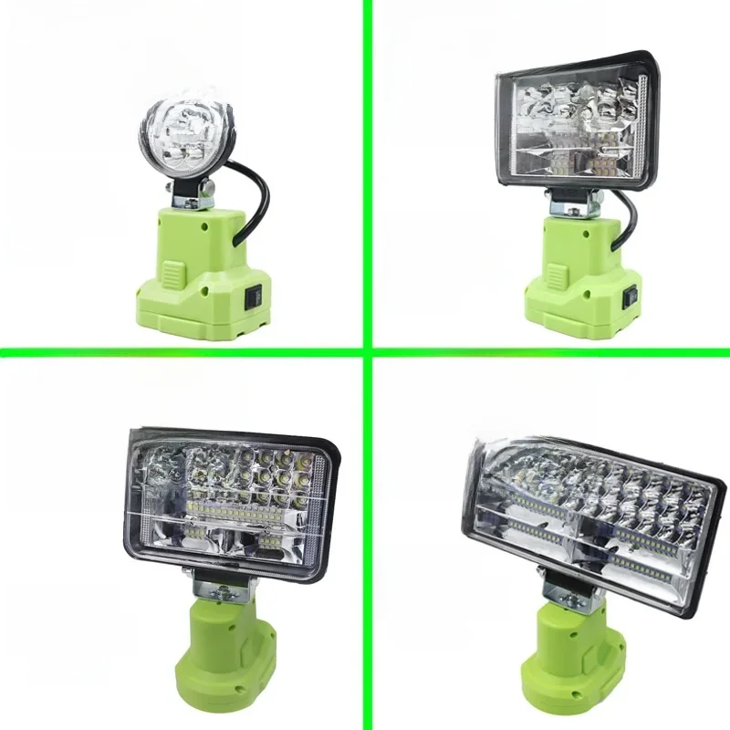 Alarm LED Światła robocze Latarka Latarka elektryczna Reflektor Lampa samochodowa Do RYOBI 14.4V 18V Litowo-niklowa One+ Bateria P108 P104 — 2