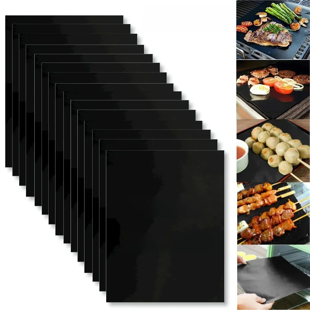 Tapis de Barbecue antiadhésif, 5 à 20 pièces, résistant à la chaleur, pour cuisson en plein air, réutilisable, pour fête, 40x50cm, 33x40cm