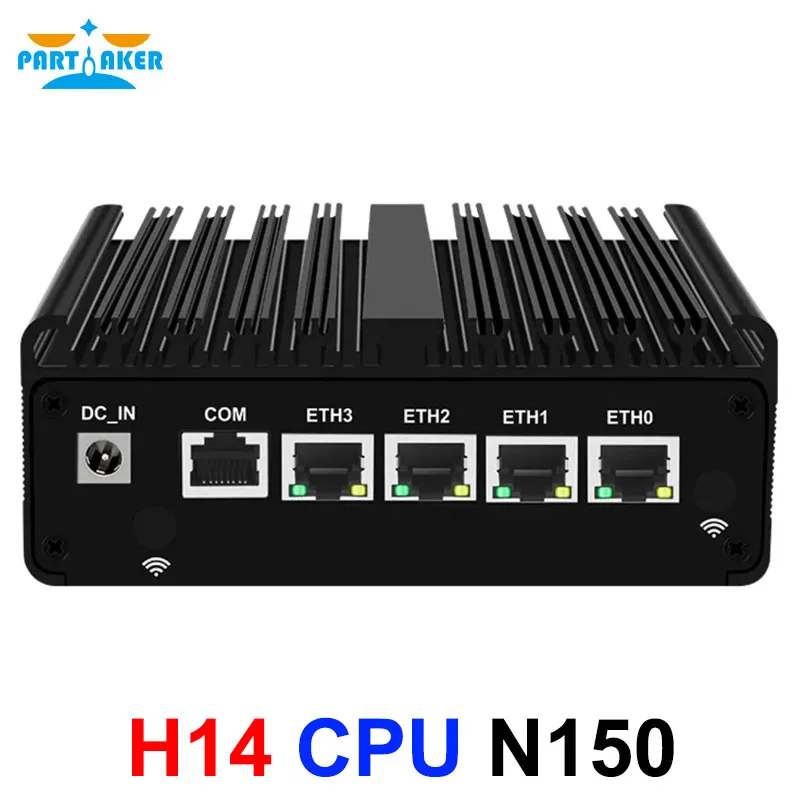 2025 Fanless Mini PC N150 4x2.5G LAN DDR5 NVMe HDMI2.0 DP AES-NI PfSense OPNsense Firewall Soft Router