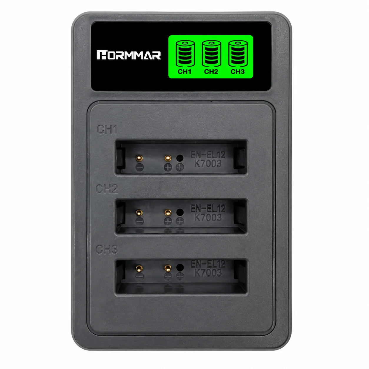 EN-EL12 3-Slot Triple Battery Charger for Nikon Coolpix A1000,B600,AW130,AW110,AW100,A900,W300,S1200pj,S9900,S9700,S9500,S9400