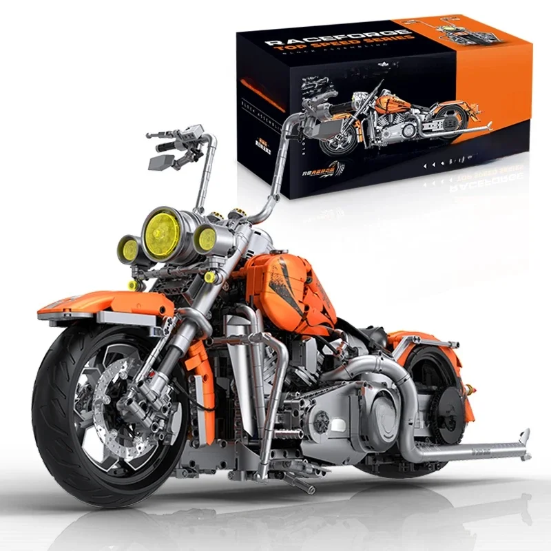 AliExpress M MENBIS 1:5 Classic Motorcycle Building Blocks Kit DIY Engineering Model Cruiser Bike Creative Toy Motor Bike Set Gift Kid Adult 2392pcs