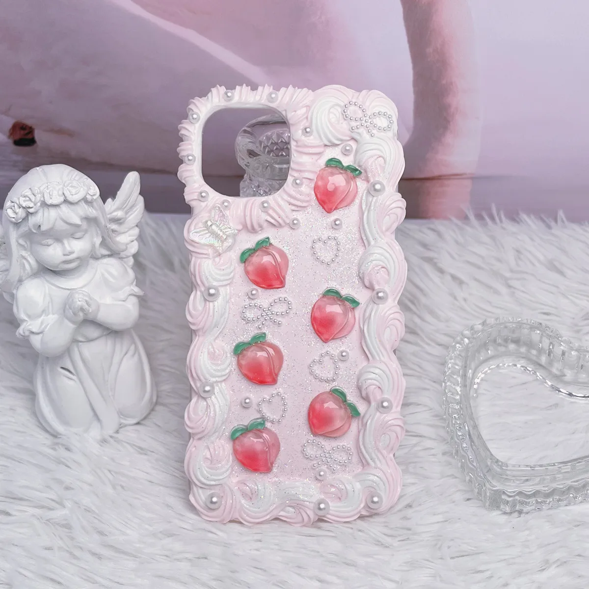 DIY Cace Fairy powder bow cream glue mobile phone case custom 13 12 diy finished product for iphone vivo Huawei oppo