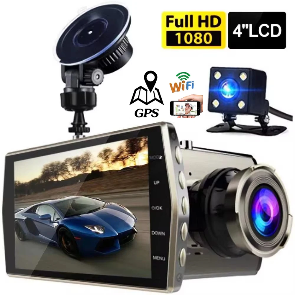 Dash Cam WiFi GPS Car DVR 1080P Full HD Drive Video Recorder Front Rear View Car Reversing Camera Auto Black Box Car Accessories