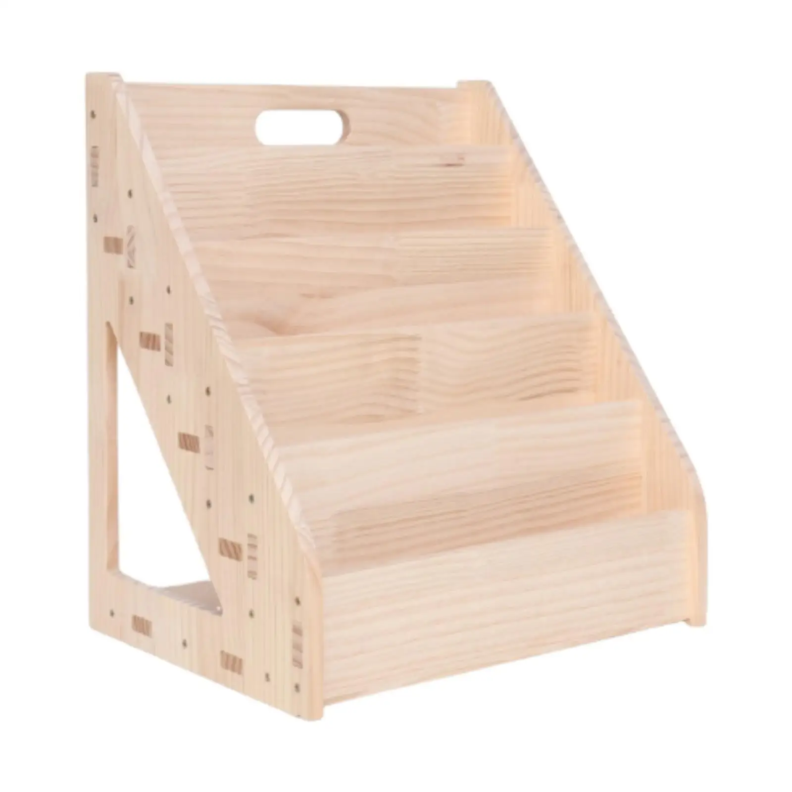 Bibliothèque de maison pour enfants Montessori, bibliothèque en bois avec poignée et dispositif Anti-inclinaison pour livres de coloriage, Magazines, pépinière