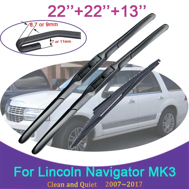 Front Rear Windshield for Lincoln Navigator MK3 U326 2007~2017 2008 2012 2014 Rubber Wiper Snow Scraping Brushes Car Accessories